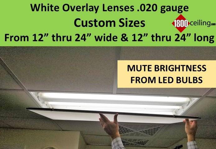 White Flexible Overlay Light Lenses. 2'x2' Custom Sizes - 1800ceiling