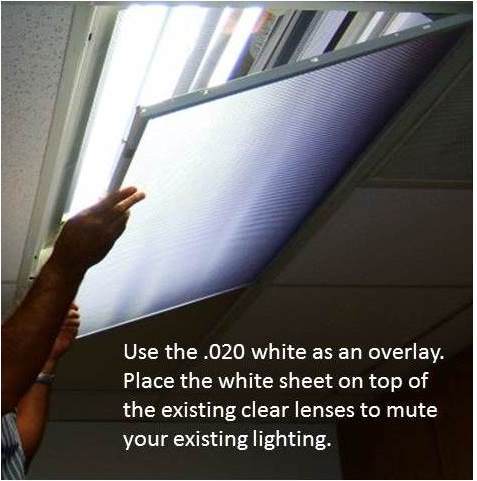 White Flexible Overlay Light Lenses. 2'x2' Custom Sizes - 1800ceiling