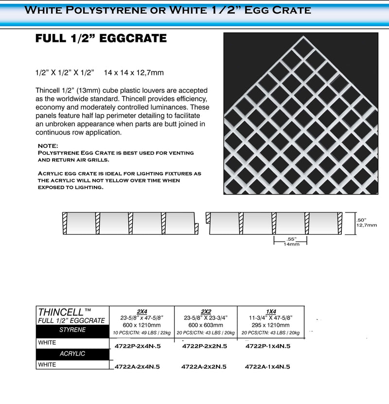 White Polystyrene Egg Crate Louver - 1800ceiling