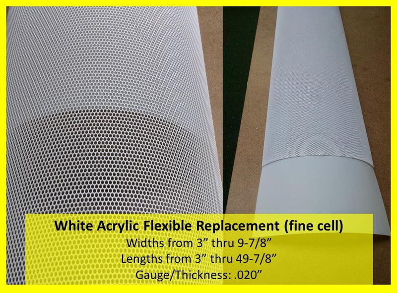 White Flexible Replacement Lenses for Mesh Baskets, Widths 3in-9.875in - 1800ceiling